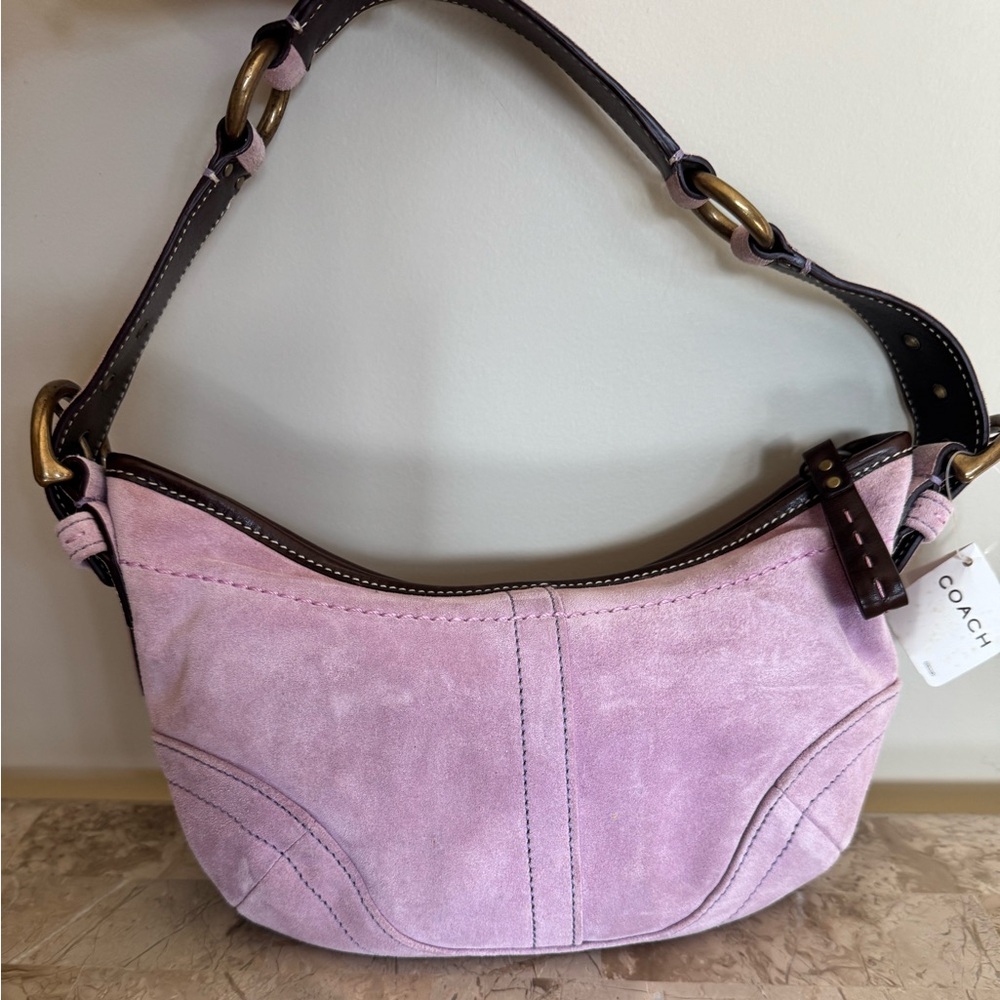 Coach Pink Suede Shoulder Bag